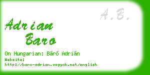 adrian baro business card